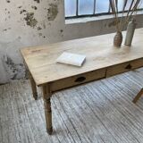 2m walnut drapery farmhouse table