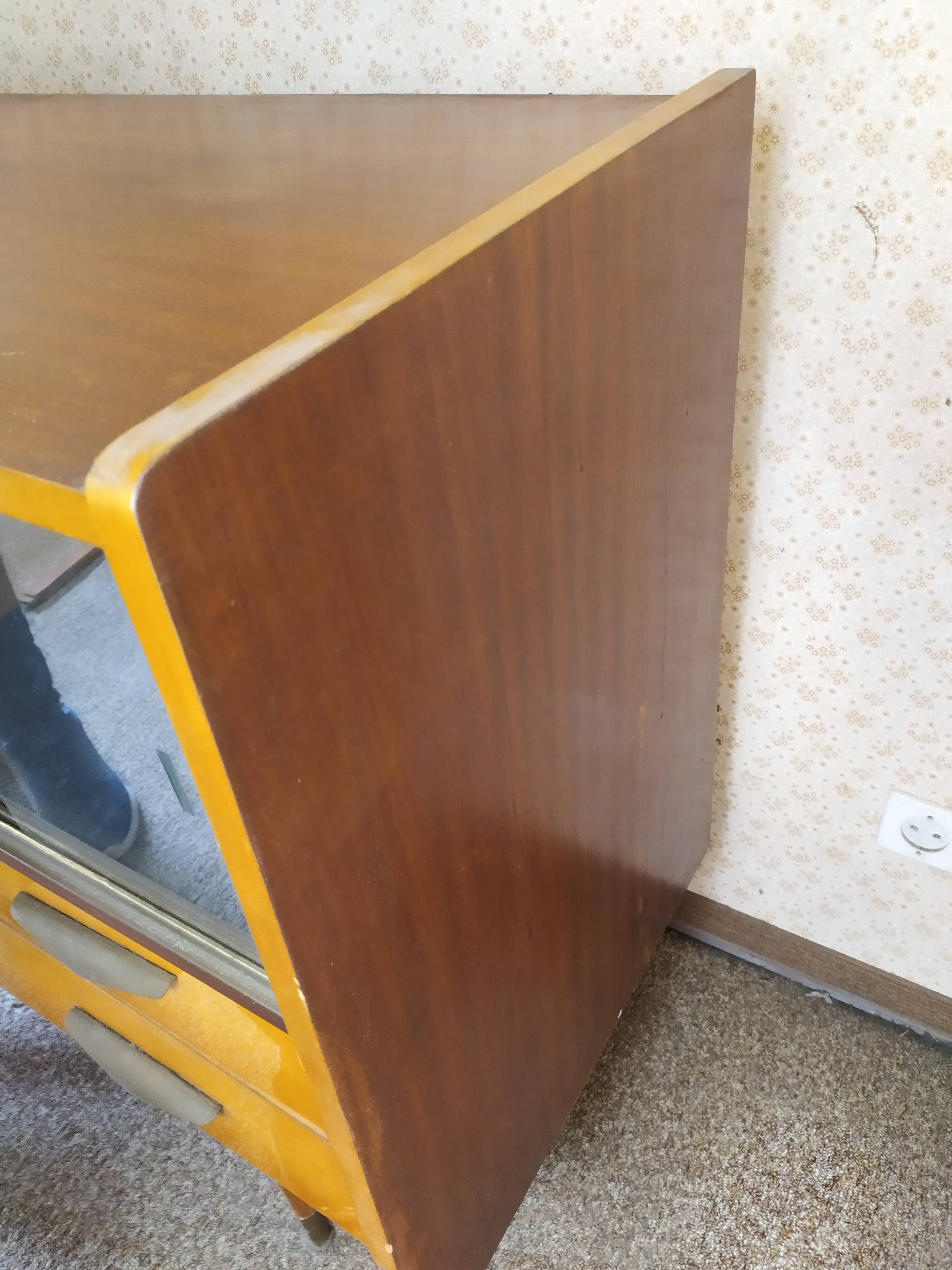 Scandinavian enfilade with showcase, compas foot