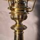 Large brass lamp with its crystal dome electricity redone in the 70s 50x22 cm