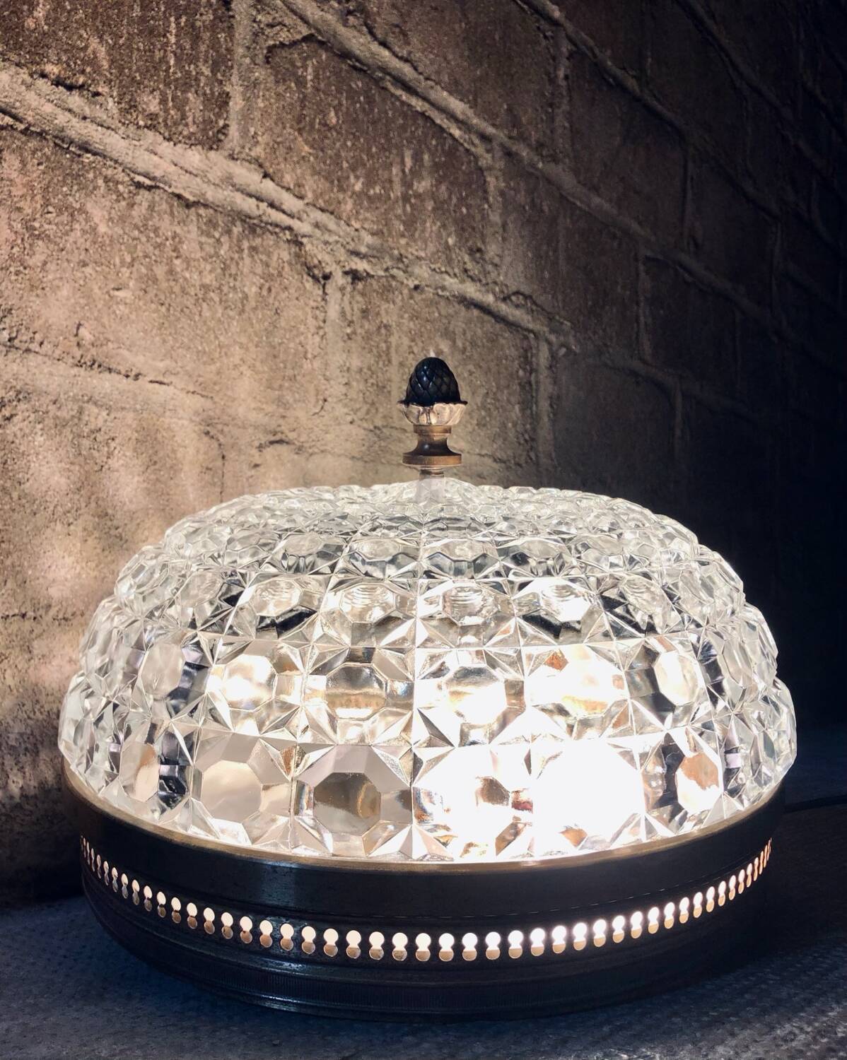 Antique luminaire glass and bronze house lucien gau