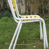 set of table and 4 chairs for garden or terrace in painted metal