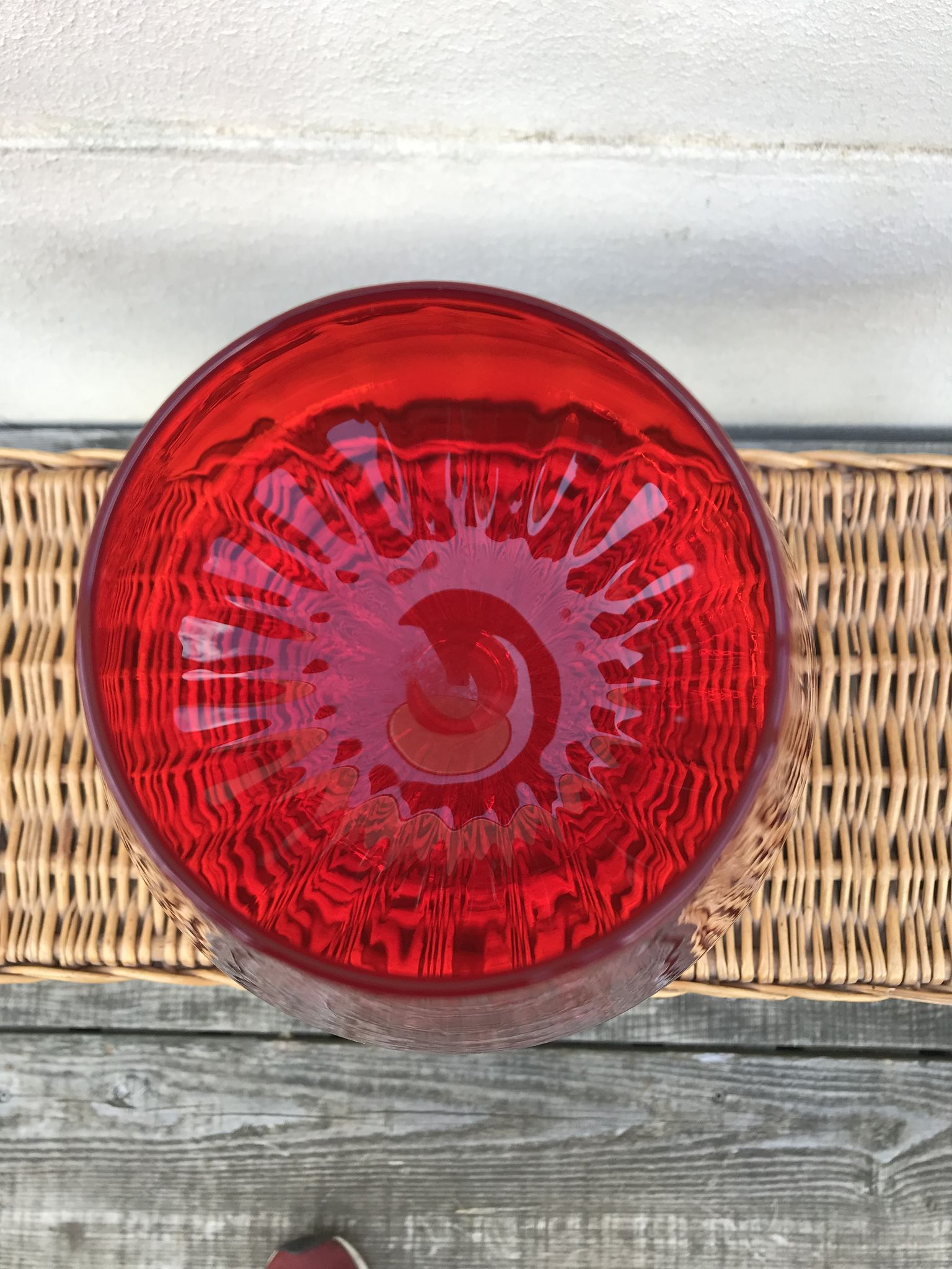 Vase rouge vintage Italy 1970