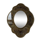 Painted wood mirror 22x29cm