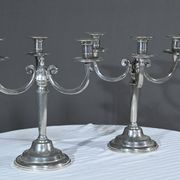 Pair of “Le Lingot” Candelabra in Pewter – Mid 20th Century