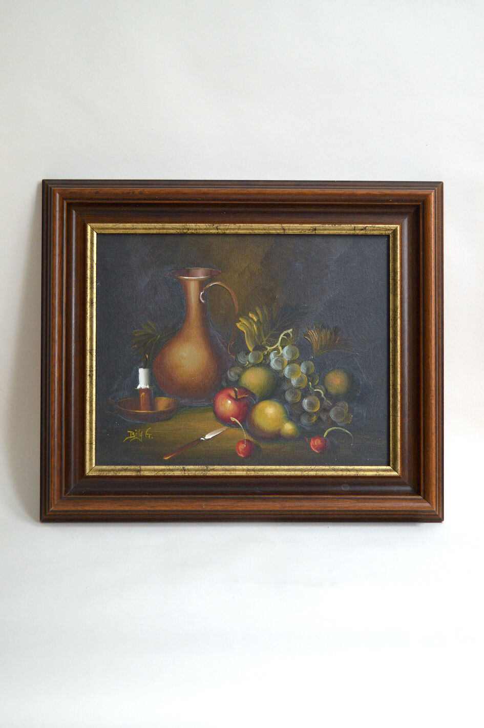 Oil on canvas still life signed