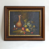 Huile sur toile nature morte signée