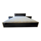 Black lacquered double bed with brass, Maison Roméo Paris, 1970s