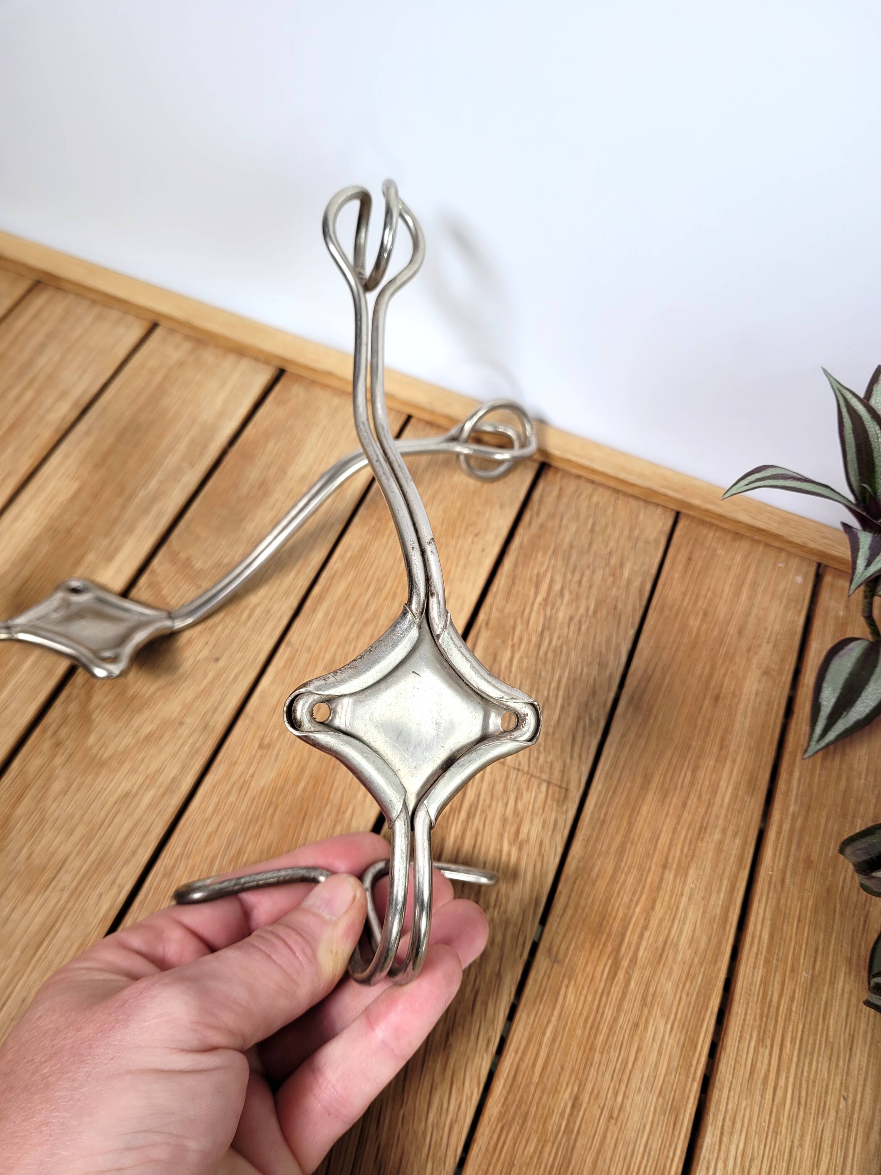 Pair of vintage wire coat hooks