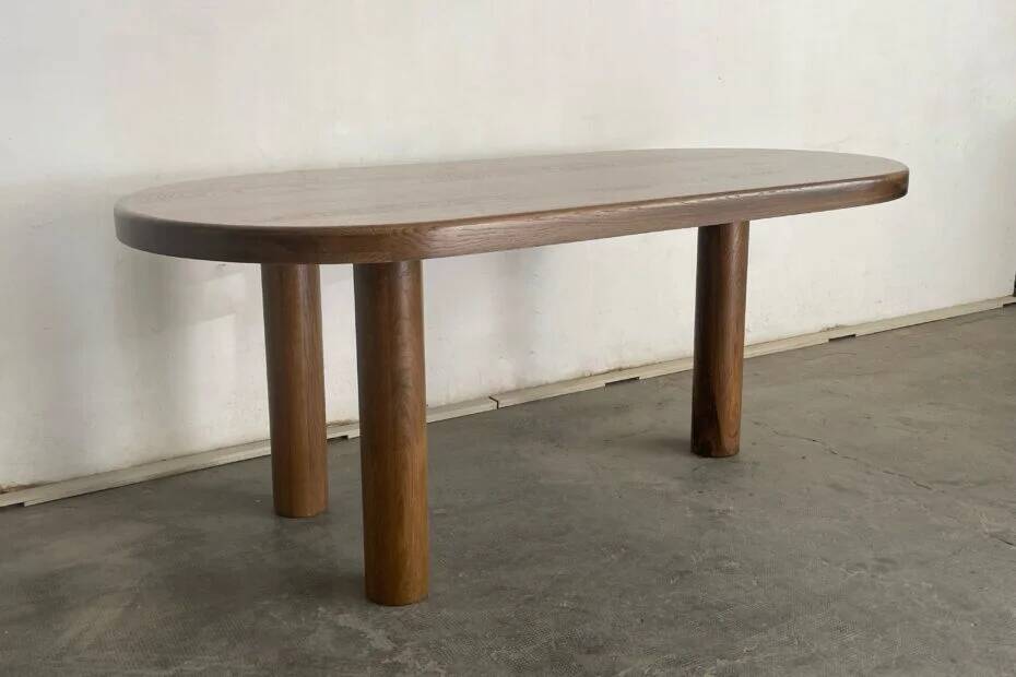 Oval oak dining table