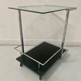 20th century chrome metal rolling serving table