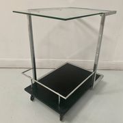 20th century chrome metal rolling serving table