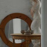 Mid-century Danish round side table in solid oak, Henning Kjærnulf, 1960s.