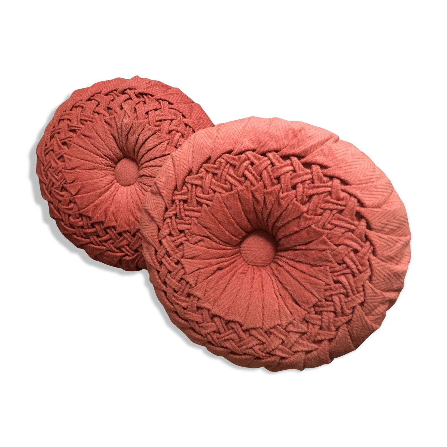 Velvet cushion, vintage pleated