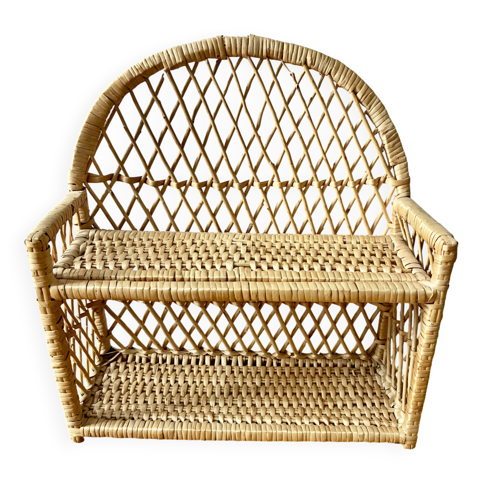 Small rattan and wicker shelf