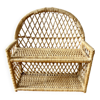 Small rattan and wicker shelf