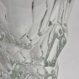 Sèvres crystal vase with rough glass pattern, 26 cm