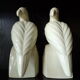 Pair of ceramic parrot bookends