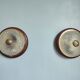 Lot de deux plafonniers en verre et laiton vintage