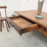 19th century walnut drapery table 2m1