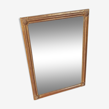 Miroir ancien cadre bois doré 81x59cm