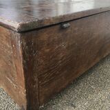 Old solid oak chest early XVIII Brutalist