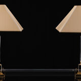 Paire de lampes Kullmann Hollywood Regency Allemagne 1970s