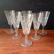 6 FLUTES champagne transparent glass vintage VMC Reims France