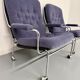 Paire de fauteuils lounge roulette design scandinave Bruno Mathsson