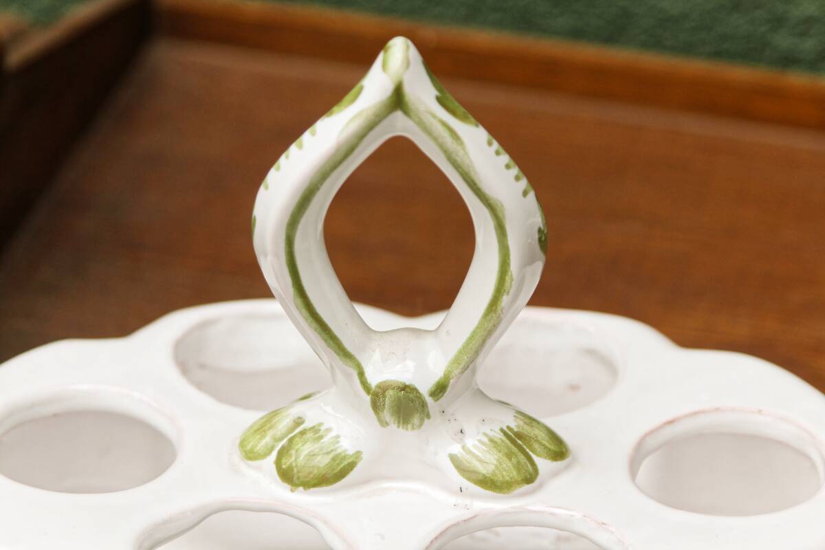 Moustiers earthenware egg service