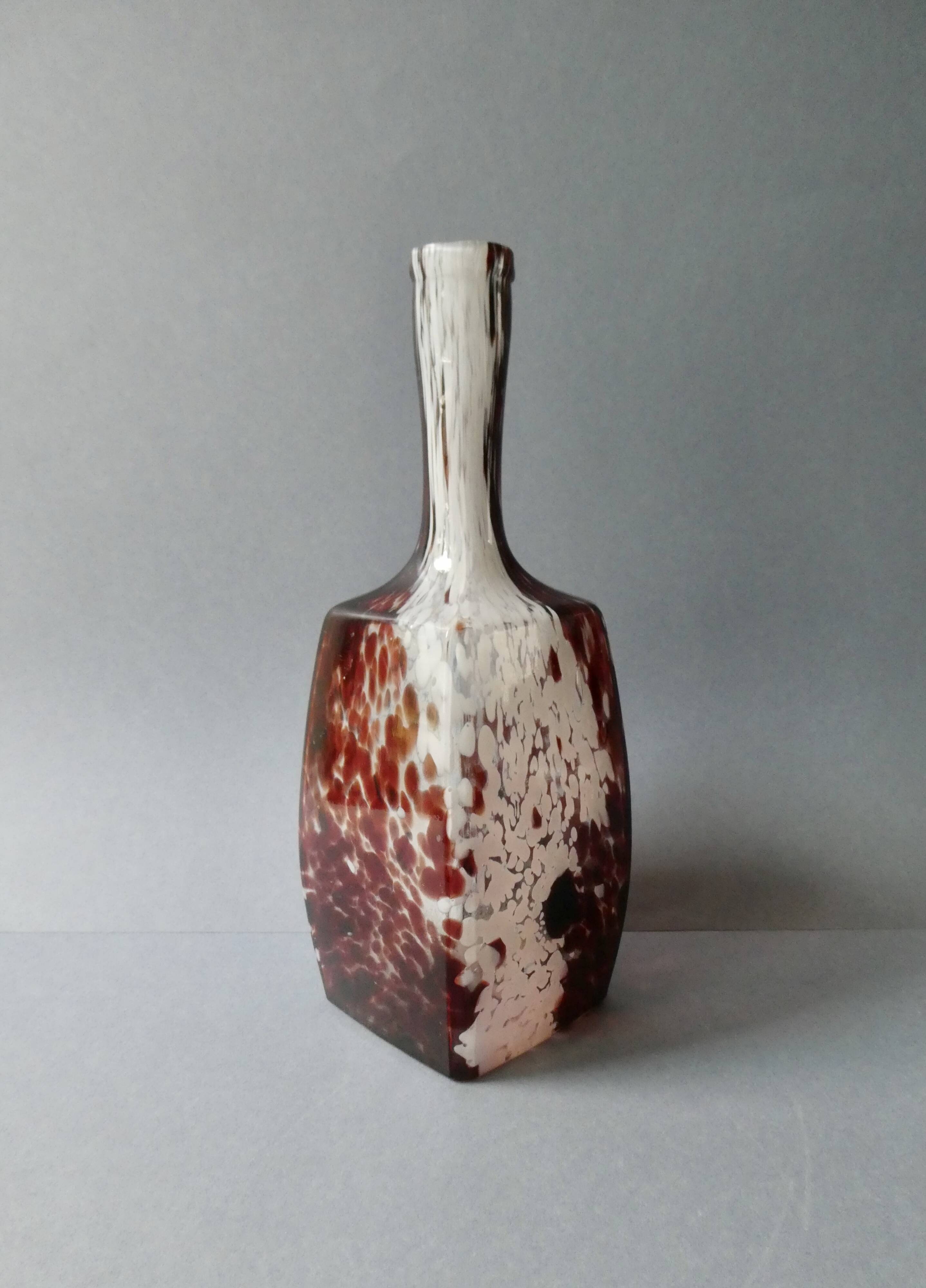 Blown glass bottle vase, Clichy glassworks