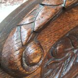 Beveled mirror made of fireplace wood