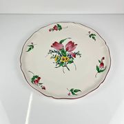 Plat à gâteau KG Lunéville, modèle "Réverbère", motif tulipe