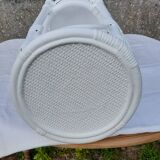 White rattan bamboo plant stand H 75.5 cm