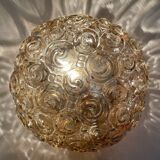 Plafonnier verre ambré Helena Tynell années 60