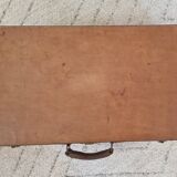 Antique leather and brass trunk/suitcase, high-end luggage circa 1930