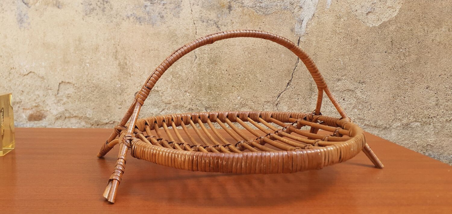 Vintage fruit cup year 50 rattan