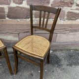 Pair of vintage peasant bistro chairs 1930