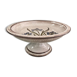 Compote dish in hand-painted enameled ceramic