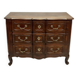 Commode, Galbée arbalète en noyer 18 ème