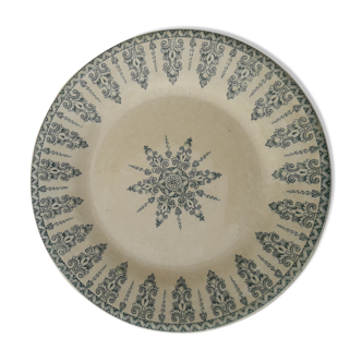 Gien Iron Earth opaque porcelain plate Model Annam Diam 23.5 cm