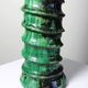 Large Tamegroute candlestick in green glazed terracotta, Morocco, 1960s-1970s.