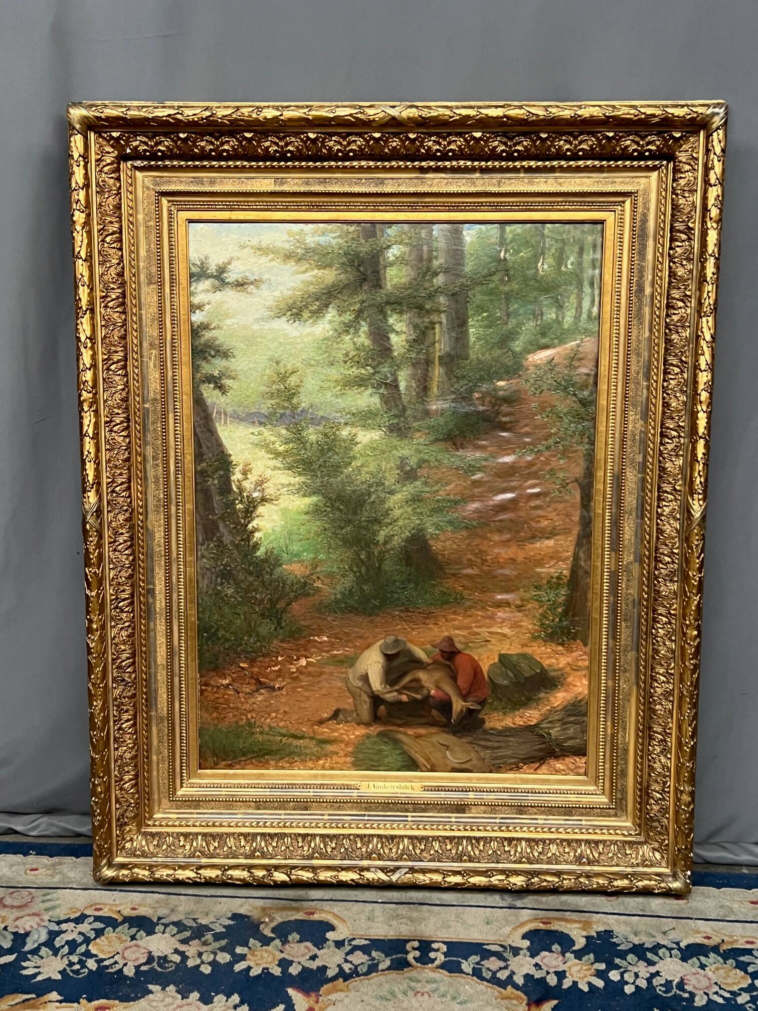 Jules Van Keirsbilck (1833-1896). “Forest landscape”.