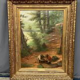 Jules Van Keirsbilck (1833-1896). “Forest landscape”.