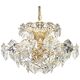 Chandelier in gilded brass and crystal glass by Kinkeldey, Germany, 1970s.