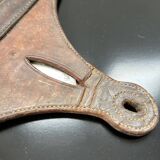 Miroir en cuir piqure sellier