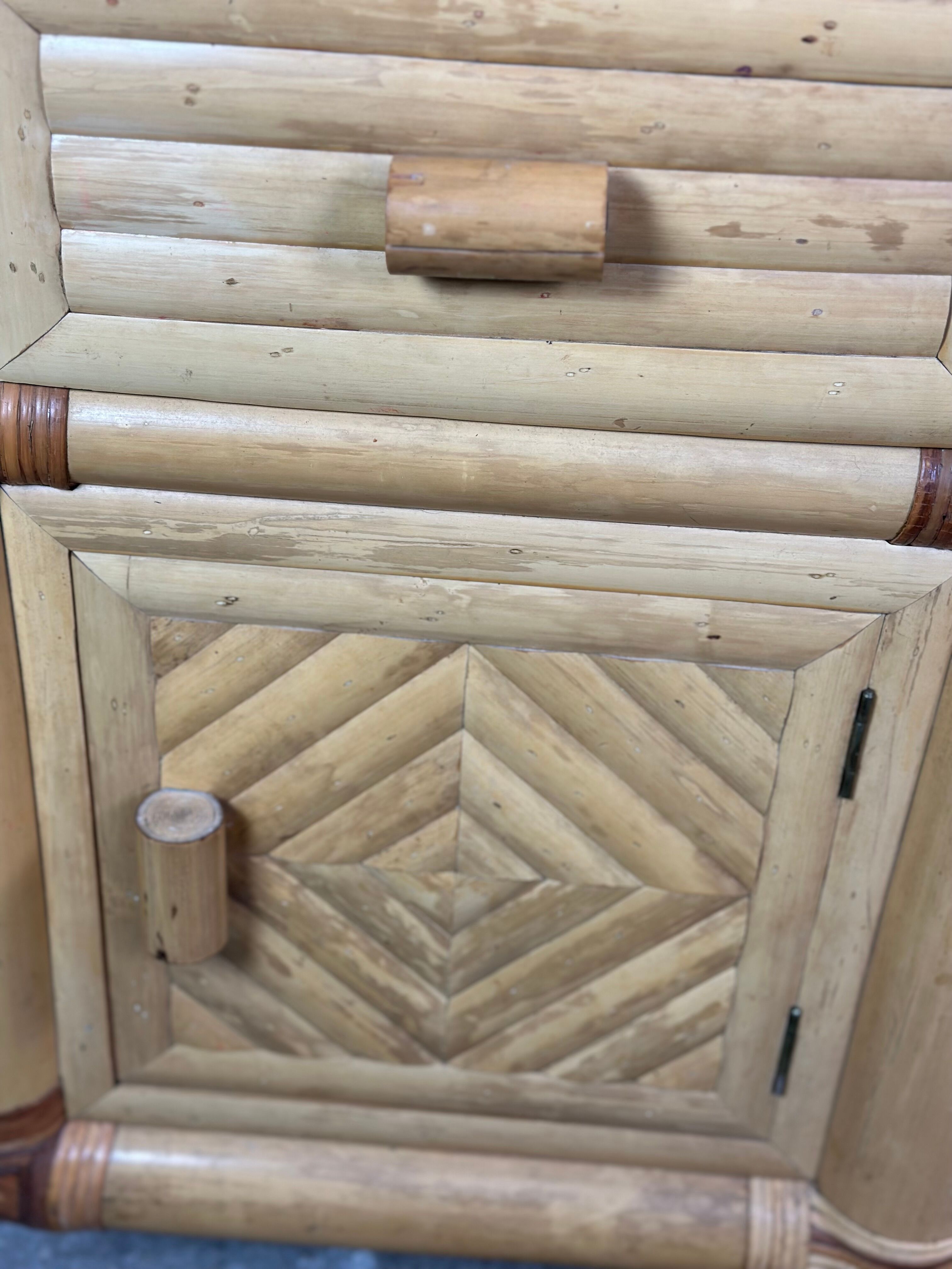 Coiffeuse en bambou vintage 1970