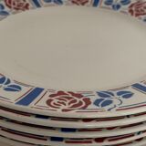 5 flat plates Sarreguemines, Tabarin model