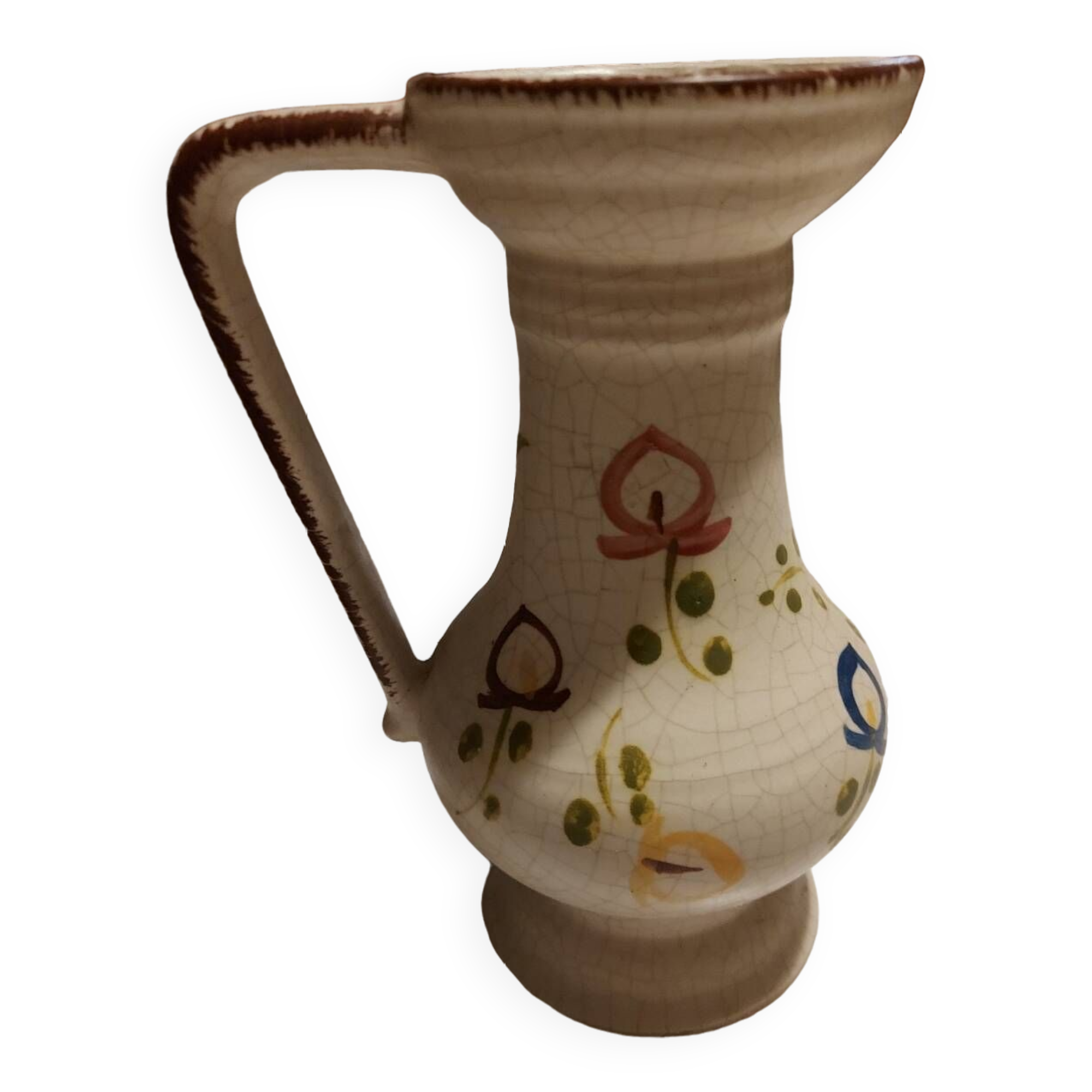 Pitcher in cracked stoneware, Angèle model by Claude Paci