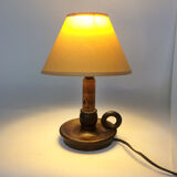 Wooden candlestick lamp