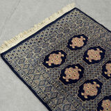 Vintage pakistani hand-woven oriental blue bukhara rug from ikea, 1960s